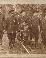 2-й справа - Бабиков Василий, 5-й - Истомин Яков Савельевич (1892-1961), Мошъюга, сидит - Филиппов Матвей Петрович, Мошъюга
